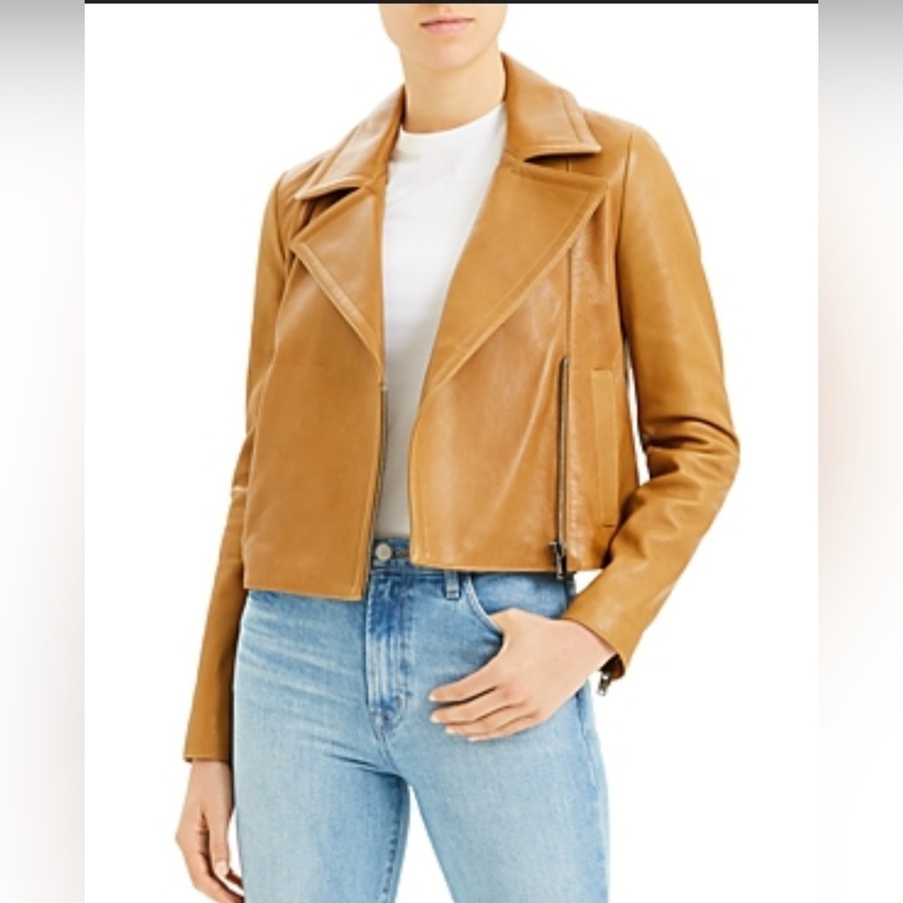THEORY
Leather Moto Jacket In Distressed Tan